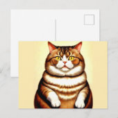 Funny Cat Drawing Briefkaart (Voorkant / Achterkant)