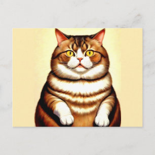 Funny Cat Drawing Briefkaart