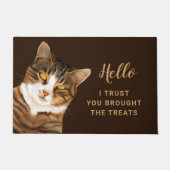 Funny Cat Drawing Brown Beige Deurmat (Voorkant)