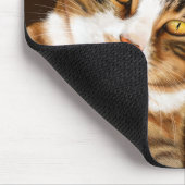 Funny Cat Drawing Custom Text Brown beige Muismat (Hoek)