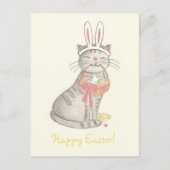 Funny Cat Drawing/ Happy Easter Briefkaart (Voorkant)