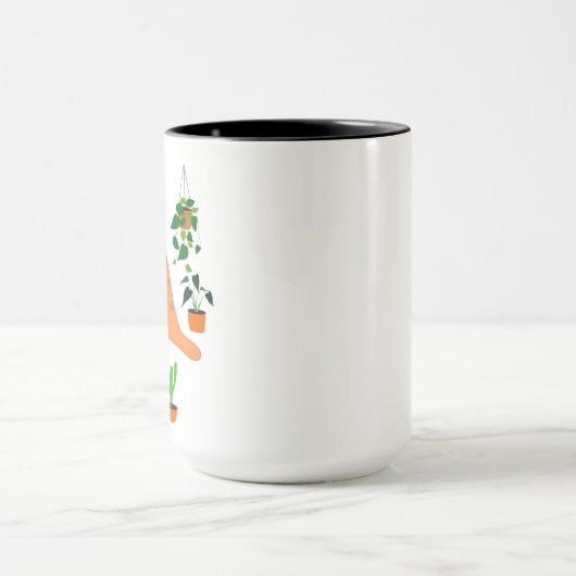 Funny Cat Drink koffie-Mok, gekleed met Planten Mok (Midden)