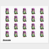 Funny cat drink koffie ronde sticker (Vel)