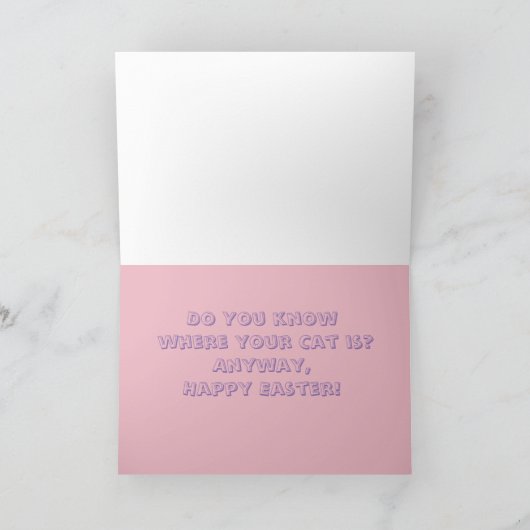 Funny Cat Easter Feestdagen Kaart (Binnen)