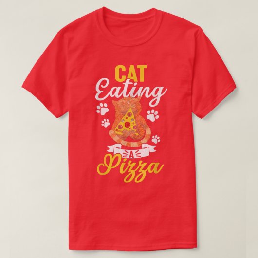 Funny Cat Eating A Pizza695 T-shirt (Design voorkant)