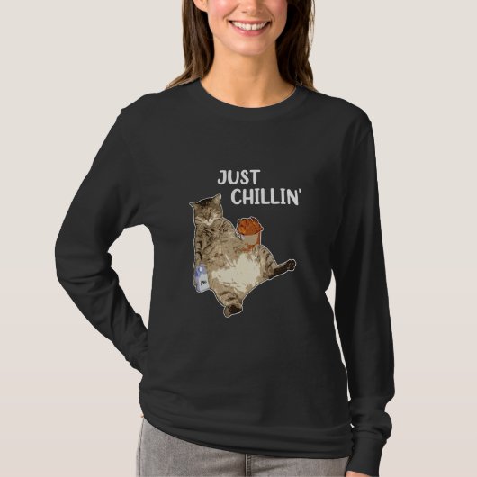 Funny Cat (Eating Drink slaapstand) T-shirt (Voorkant)