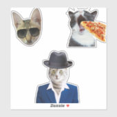 Funny Cat Eating Pizza Sticker (Vel)