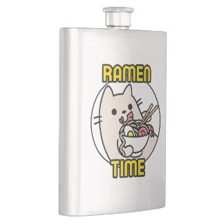 Funny Cat Eating Ramen Cat Lover Pet Owner Flacon