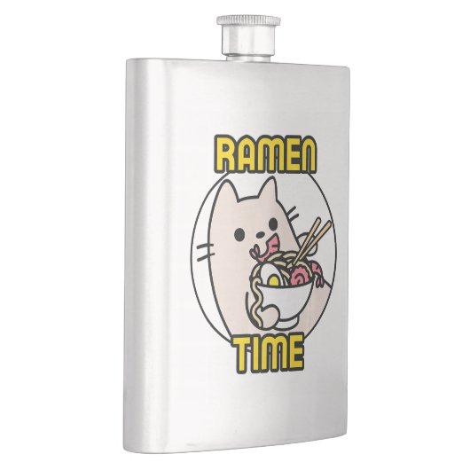Funny Cat Eating Ramen Cat Lover Pet Owner Flacon (Rechts)