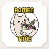 Funny Cat Eating Ramen Cat Lover Pet Owner Kartonnen Onderzetters (Voorkant)