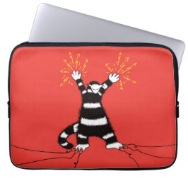 Funny Cat Electrical Engineer Red Laptop Sleeve