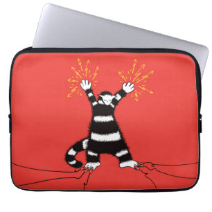 Funny Cat Electrical Engineer Red Laptop Sleeve