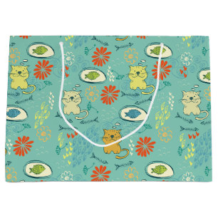 Funny Cat en Fish Groot Cadeauzakje