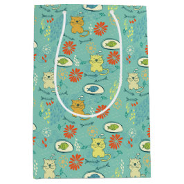 Funny Cat en Fish Medium Cadeauzakje