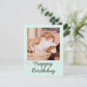  Funny Cat en Happy Birthday Kaart (Staand voorkant)