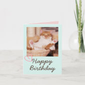  Funny Cat en Happy Birthday Kaart (Voorkant)