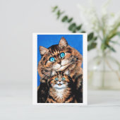 Funny Cat en Kitten, Louis Wain Briefkaart (Staand voorkant)