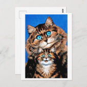Funny Cat en Kitten, Louis Wain Briefkaart (Voorkant / Achterkant)