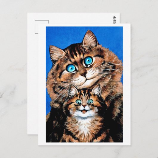Funny Cat en Kitten, Louis Wain Briefkaart (Voorkant / Achterkant)