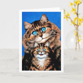 Funny Cat en Kitten, Louis Wain Kaart (Gele Bloem)