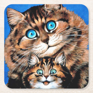 Funny Cat en Kitten, Louis Wain Kartonnen Onderzetters