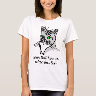 Funny Cat en uw persoonlijke tekst T-shirt