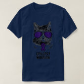 Funny Cat Epilepsy Bewustheid Paarse zonnebril Bra T-shirt (Design voorkant)