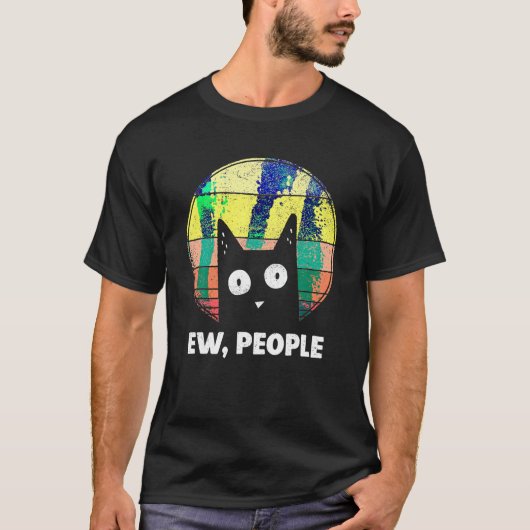 Funny Cat Ew Mensen Meowy Kat Liefhebbers Mannen V T-shirt (Voorkant)