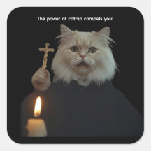 Funny Cat Exorcist Sticker - Catnip Compels You