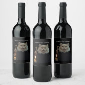 Funny Cat Exorcist Wine Label - Catnip Compels You Wijn Etiket (Flessen)
