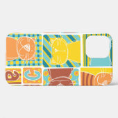 Funny cat fabric patchwork wallpaper, abstract naa Case-Mate iPhone case (Achterkant (horizontaal))
