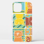 Funny cat fabric patchwork wallpaper, abstract naa Case-Mate iPhone case (Achterkant)