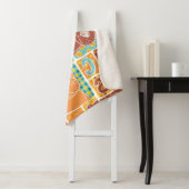 Funny cat fabric patchwork wallpaper, abstract naa sherpa deken (In situ)