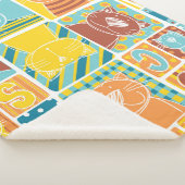 Funny cat fabric patchwork wallpaper, abstract naa sherpa deken (3/4)