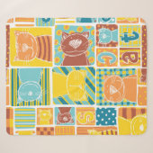 Funny cat fabric patchwork wallpaper, abstract naa sherpa deken (Voorkant (horizontaal))