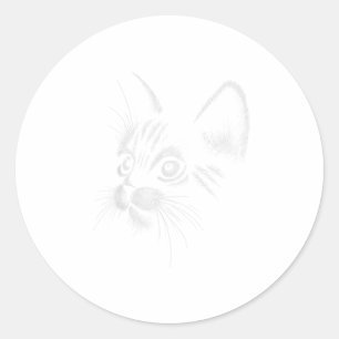 Funny Cat Face Gift TShirt Ronde Sticker