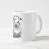 Funny Cat Face Illustration – Minimal Cute Cat Art Grote Koffiekop (Voorkant rechts)