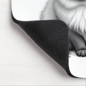 Funny Cat Face Illustration – Minimal Cute Cat Art Muismat (Hoek)