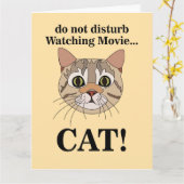 Funny Cat Face  Kaart (Gele Bloem)