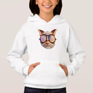 Funny Cat Face met Funky Glasses Realistisch