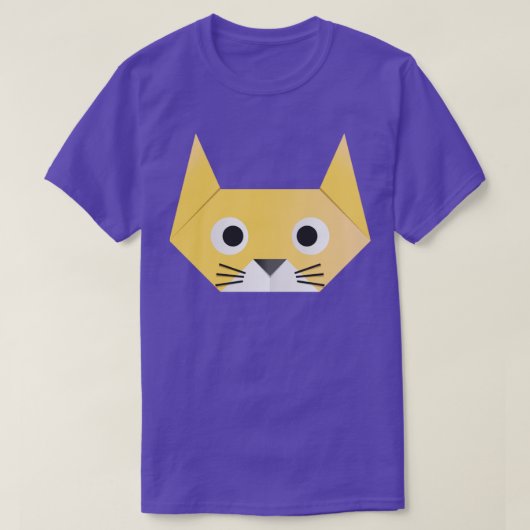 Funny Cat Face Origami Style T-shirt (Design voorkant)