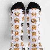 Funny Cat Faces Pattern Crew Socks Sokken (Top)