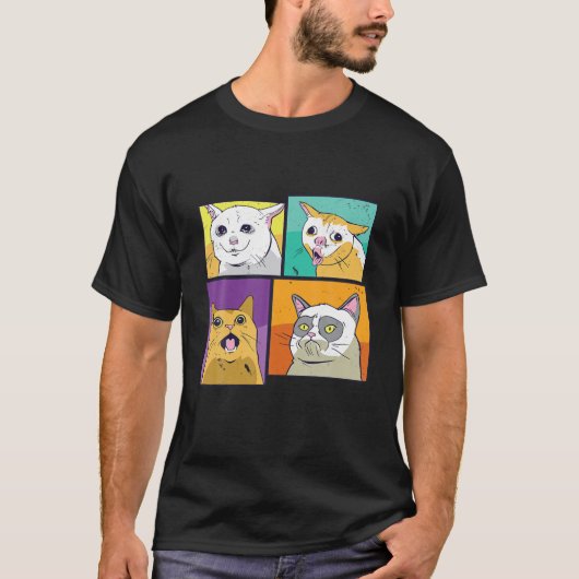 Funny Cat Faces T-shirt (Voorkant)