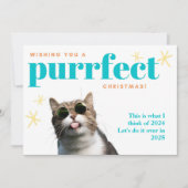 Funny Cat Farewell 202 doet het meer dan 2022 Kers Feestdagenkaart (Voorkant)
