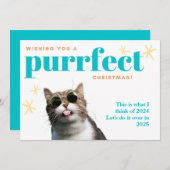 Funny Cat Farewell 202 doet het meer dan 2022 Kers Feestdagenkaart (Voorkant / Achterkant)