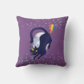 Funny Cat Farting Rainbows Wanabe Unicorn Girls Kussen (Achterkant)