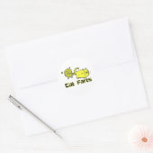 Funny Cat Farts Ronde Sticker (Envelop)