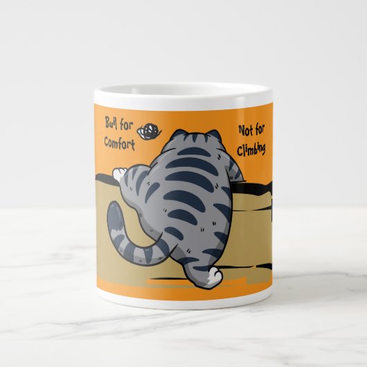 Funny Cat, Fat Cat, Funny Script Giant Coffee Mug Grote Koffiekop (Voorkant)