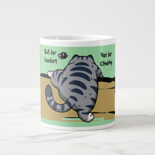 Funny Cat, Fat Cat, Funny Script Giant Coffee Mug Grote Koffiekop (Voorkant)