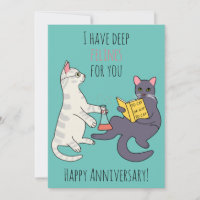 Funny cat felines pun illustratie platte kaart